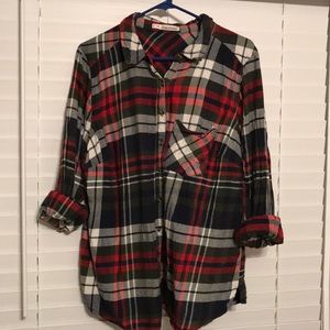 Comfy flannel button up shirt.